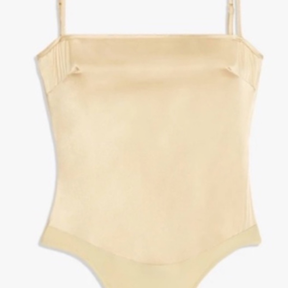 Strappy satin bodysuit